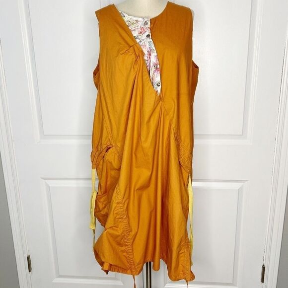 Grifflin Paris Orange Art to Wear Dress Size L Artsy - Picture 1 of 8